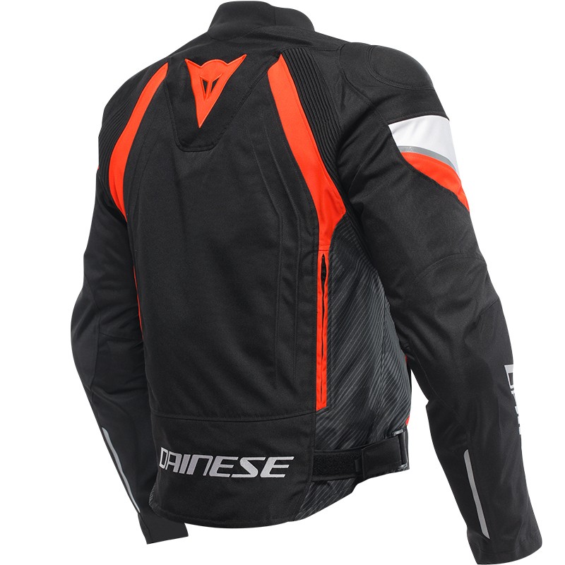CHAQUETA DAINESE AVRO 5 TEX NEGRO/ROJO-FLUOR/BLANCO