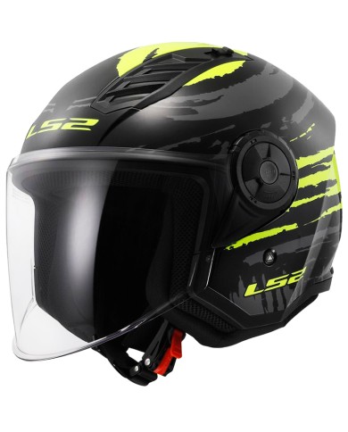 CASCO LS2 AIRFLOW II BRUSH NEGRO/AMARILLO FLUOR