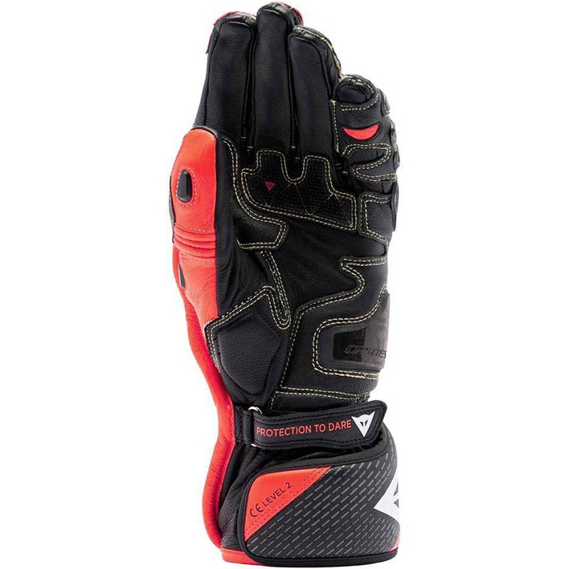 GUANTES DAINESE FULL METAL 7 NEGRO/ROJO-FLUOR