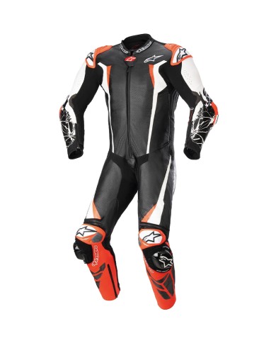 MONO ALPINESTARS RACING ABSOLUTE V2 PROFESIONAL BLACK/WHITE/RED FLUO