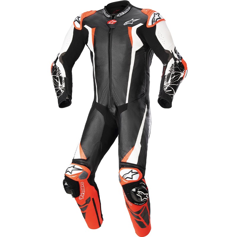 MONO ALPINESTARS RACING ABSOLUTE V2 PROFESIONAL BLACK/WHITE/RED FLUO