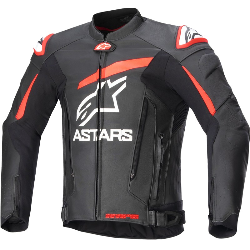 CHAQUETA ALPINESTARS GP PLUS V4 BLACK/RED FLUO/WHITE