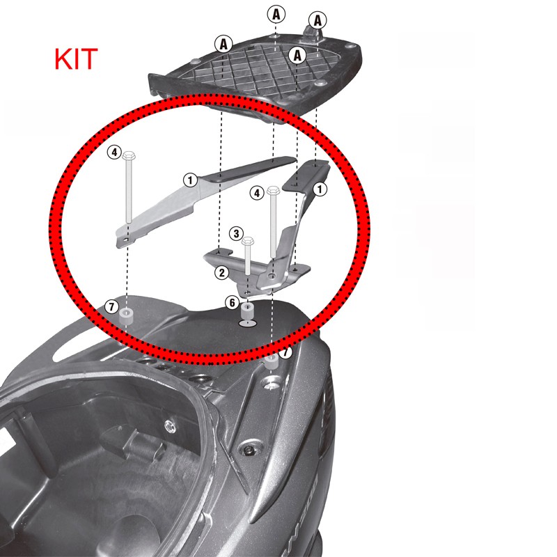 KIT DE FIJACIÓN POSTERIOR GIVI SR1166 HONDA FORZA-125
