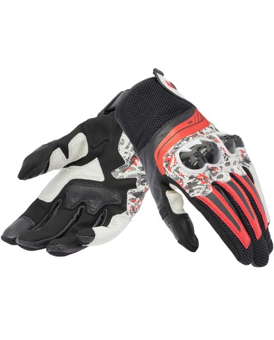 GUANTES DAINESE MIG 3 UNISEX BLACK/RED-SPRAY/WHITE