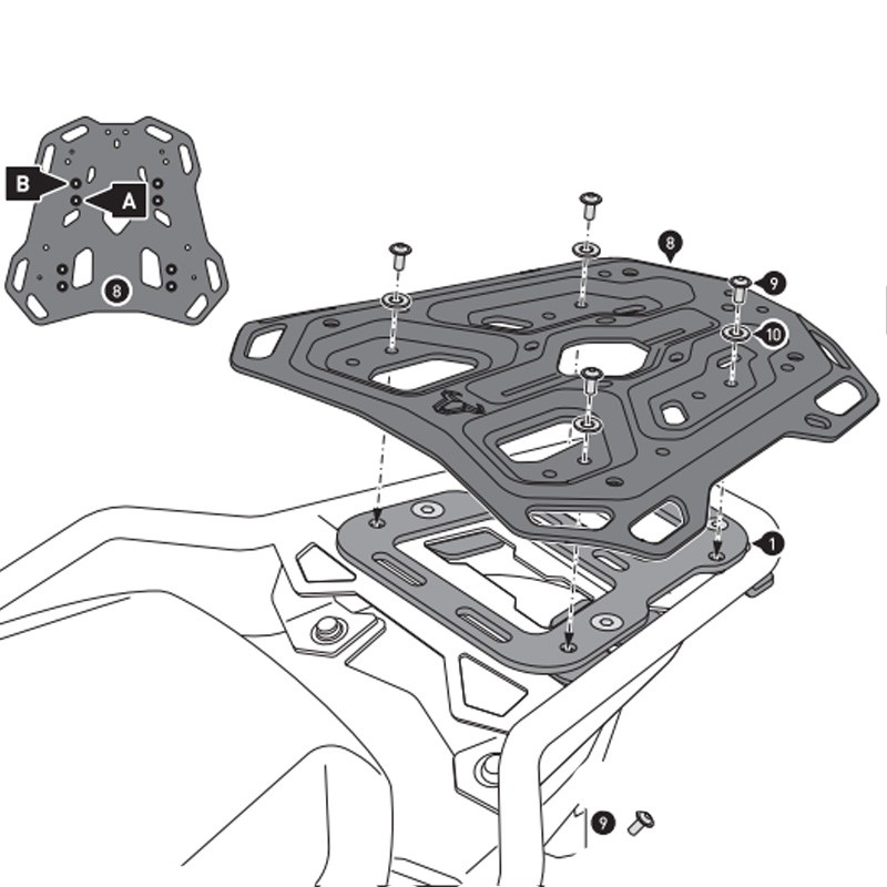 KIT DE FIJACIÓN POSTERIOR SW-MOTECH ADVENTURE-RACK BMW GPT.07.975.19000/B
