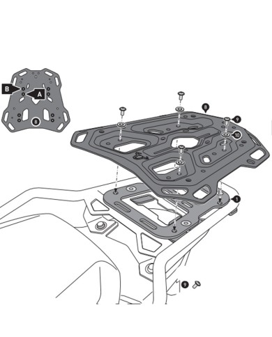 KIT DE FIJACIÓN POSTERIOR SW-MOTECH ADVENTURE-RACK HONDA GPT.01.052.19000/B