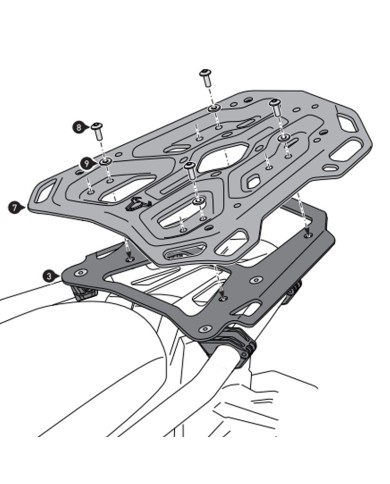KIT DE FIJACIÓN POSTERIOR SW-MOTECH ADVENTURE-RACK HONDA GPT.01.890.19000/B
