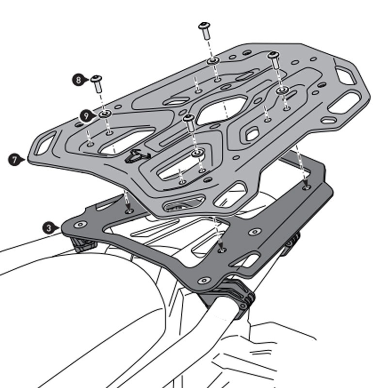 KIT DE FIJACIÓN POSTERIOR SW-MOTECH ADVENTURE-RACK HONDA GPT.01.890.19000/B