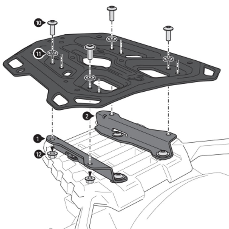 KIT DE FIJACIÓN POSTERIOR SW-MOTECH ADVENTURE-RACK SUZUKI GPT.05.440.19001/B