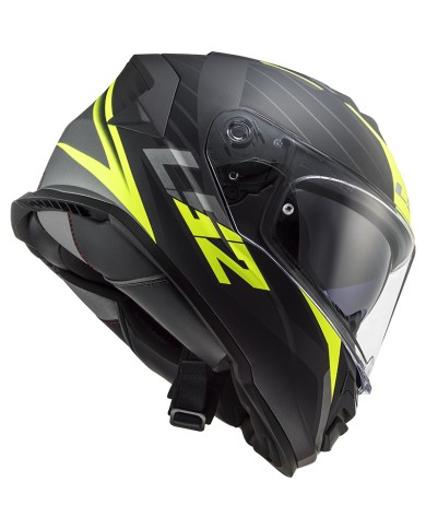 CASCO LS2 STORM II NERVE MATT BLACK/YELLOW FLUO ECE-06