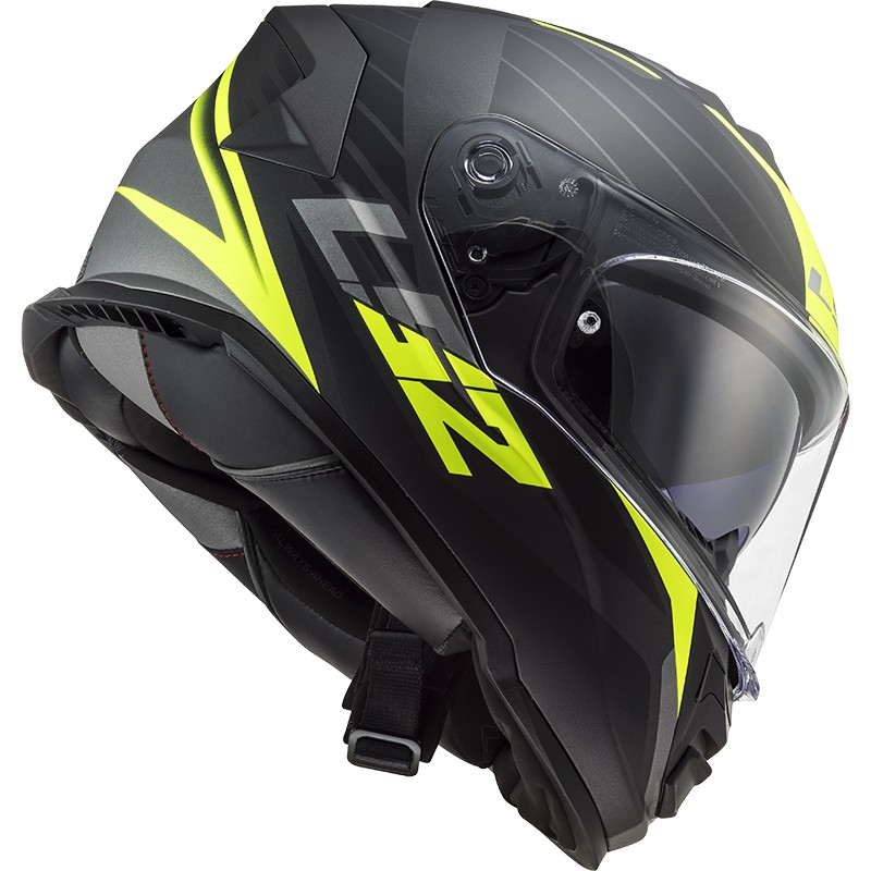 CASCO LS2 STORM II NERVE MATT BLACK/YELLOW FLUO ECE-06