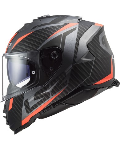 CASCO LS2 STORM II RACER TITANIO MATE/NARANJA