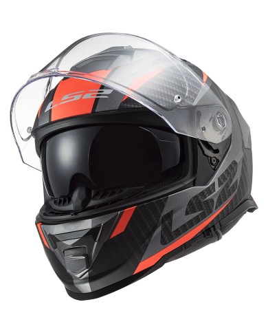 CASCO LS2 STORM II RACER TITANIO MATE/NARANJA