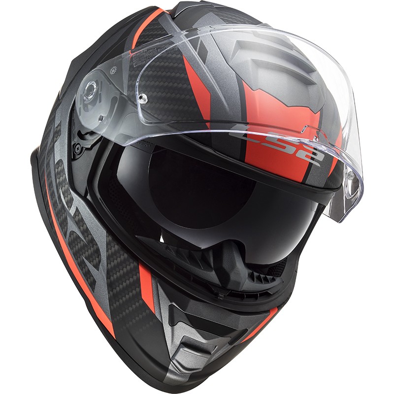 CASCO LS2 STORM II RACER TITANIO MATE/NARANJA