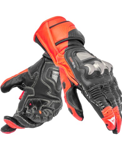 GUANTES DAINESE FULL METAL 7 NEGRO/ROJO-FLUOR