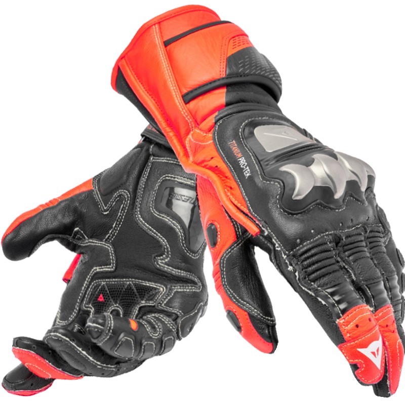GUANTES DAINESE FULL METAL 7 NEGRO/ROJO-FLUOR
