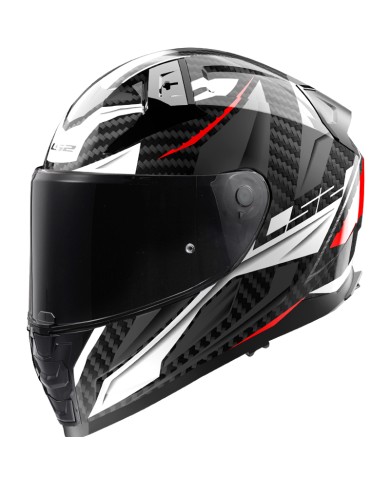 CASCO LS2 VECTOR II CARBON SAVAGE BLANCO/ROJO/GRIS