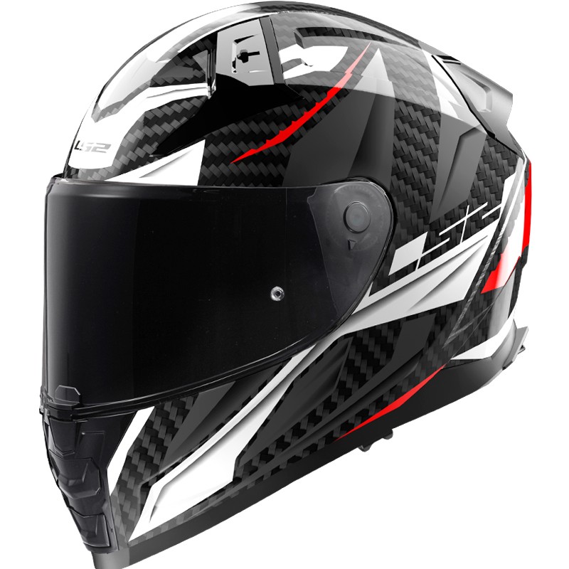 CASCO LS2 VECTOR II CARBON SAVAGE BLANCO/ROJO/GRIS