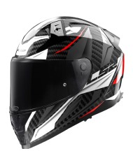 CASCO LS2 VECTOR II CARBON SAVAGE BLANCO/ROJO/GRIS
