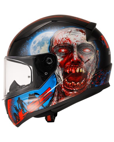 CASCO LS2 RAPID II ZOMBIE BLACK/RED