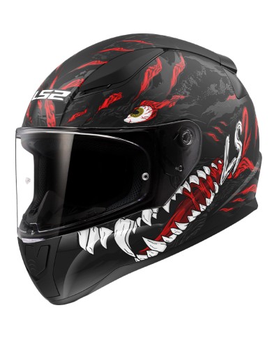 CASCO LS2 RAPID II KAIJU MATT BLACK/RED/WHITE