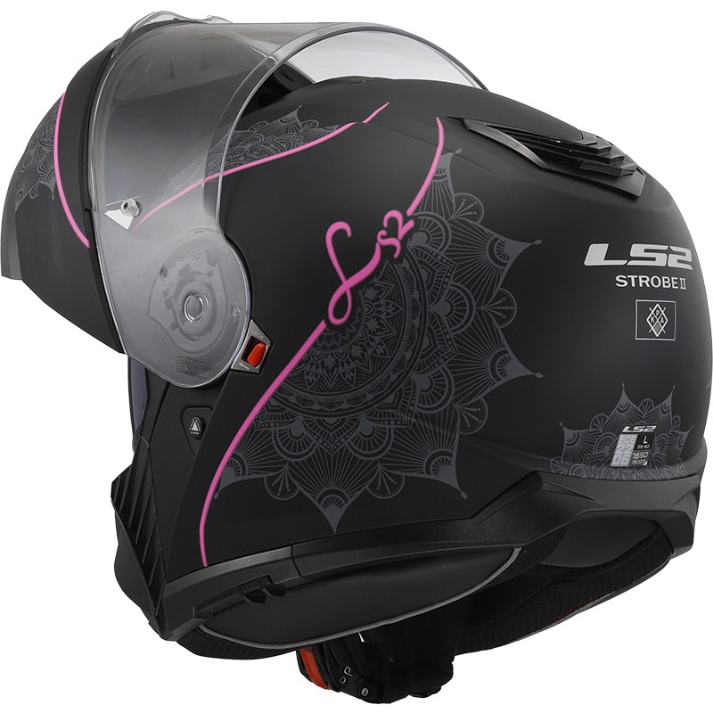 CASCO LS2 STROBE II 22.06 MODULAR LUX MATT BLACK/PINK