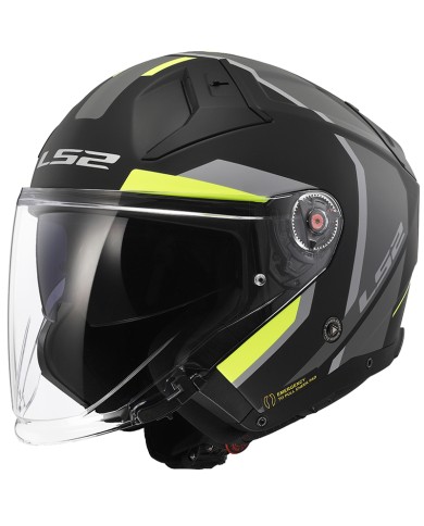 CASCO LS2 INFINITY II FOCUS MATT BLACK/YELLOW FLUO