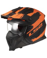 CASCO LS2 DRIFTER MUD MATT BLACK/ORANGE