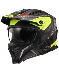 CASCO LS2 DRIFTER DEVOR MATT BLACK/YELLOW FLUO