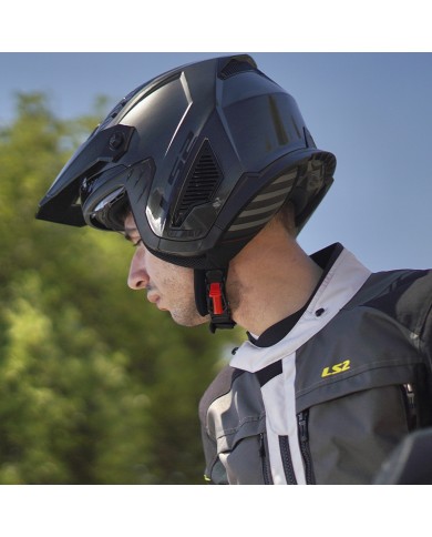 CASCO LS2 DRIFTER DEVOR MATT BLACK/YELLOW FLUO