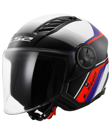 CASCO LS2 AIRFLOW II RUSH WHITE/BLUE/RED