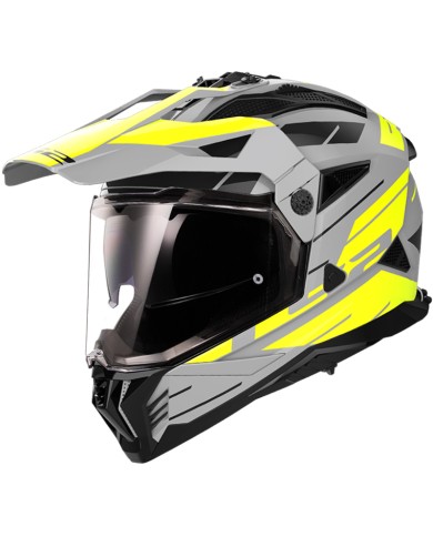 CASCO LS2 PIONEER II NAMIB MATT GREY/YELLOW FLUO