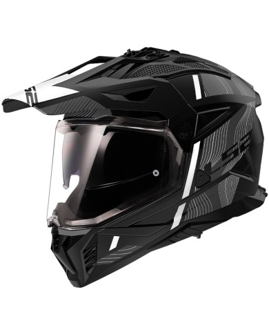CASCO LS2 PIONEER II HILL MATT BLACK/WHITE