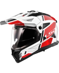CASCO LS2 PIONEER II HILL WHITE/RED