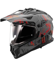 CASCO LS2 PIONEER II CRAZY MATT BLACK/RED