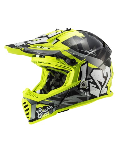 CASCO LS2 FAST II MINI INFANTIL CRUSHER BLACK/YELLOW