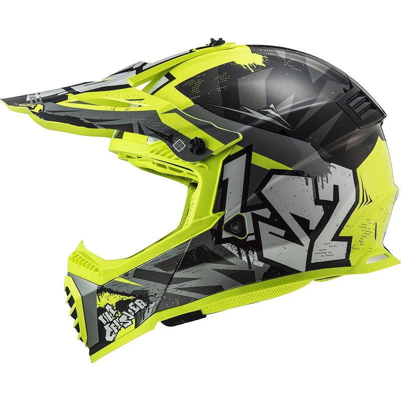 CASCO LS2 FAST II MINI INFANTIL CRUSHER BLACK/YELLOW