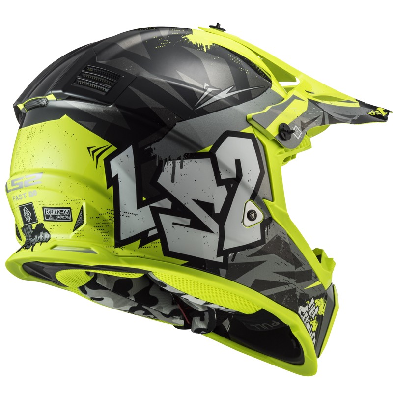 CASCO LS2 FAST II MINI INFANTIL CRUSHER BLACK/YELLOW