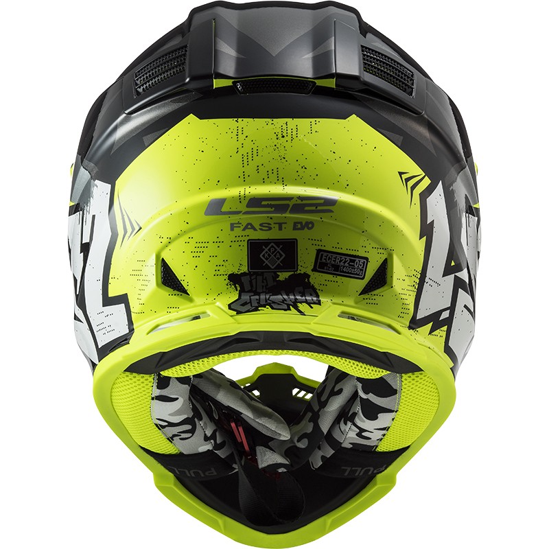 CASCO LS2 FAST II MINI INFANTIL CRUSHER BLACK/YELLOW