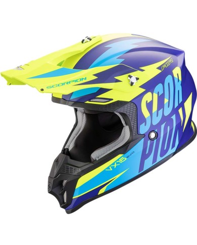 CASCO SCORPION VX-16 EVO AIR SLANTER BLUE/YELLOW FLUO