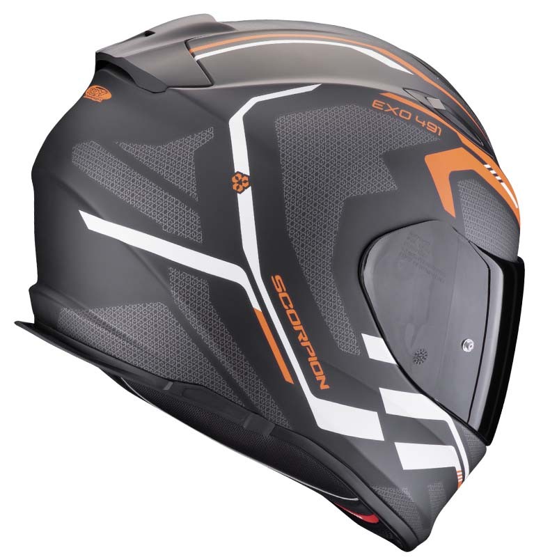CASCO SCORPION EXO-491 KRIPTA BLACK MATT/ORANGE