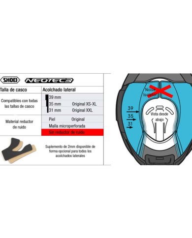 CARRILLERAS CASCO SHOEI NEOTEC 3 TIPO MALLA