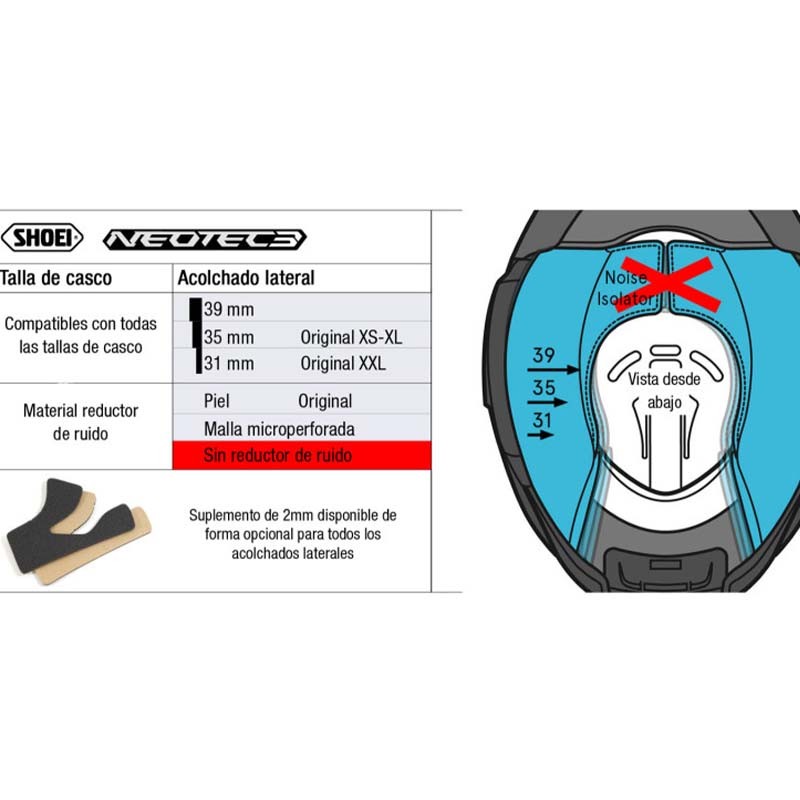 CARRILLERAS CASCO SHOEI NEOTEC 3 TIPO MALLA