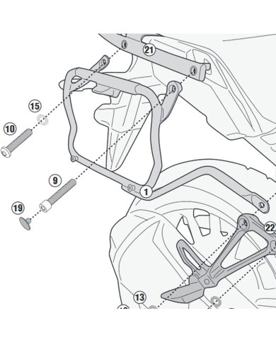 KIT DE FIJACION MALETAS LATERALES GIVI PLX1171 HONDA CB 500 X 2019-2024