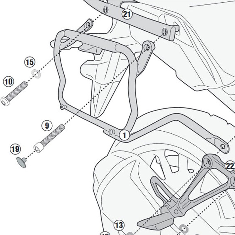 KIT DE FIJACION MALETAS LATERALES GIVI PLX1171 HONDA CB 500 X 2019-2024