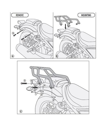 KIT DE FIJACIÓN POSTERIOR GIVI SR1160 HONDA CMX 500 REBEL 2017-2019