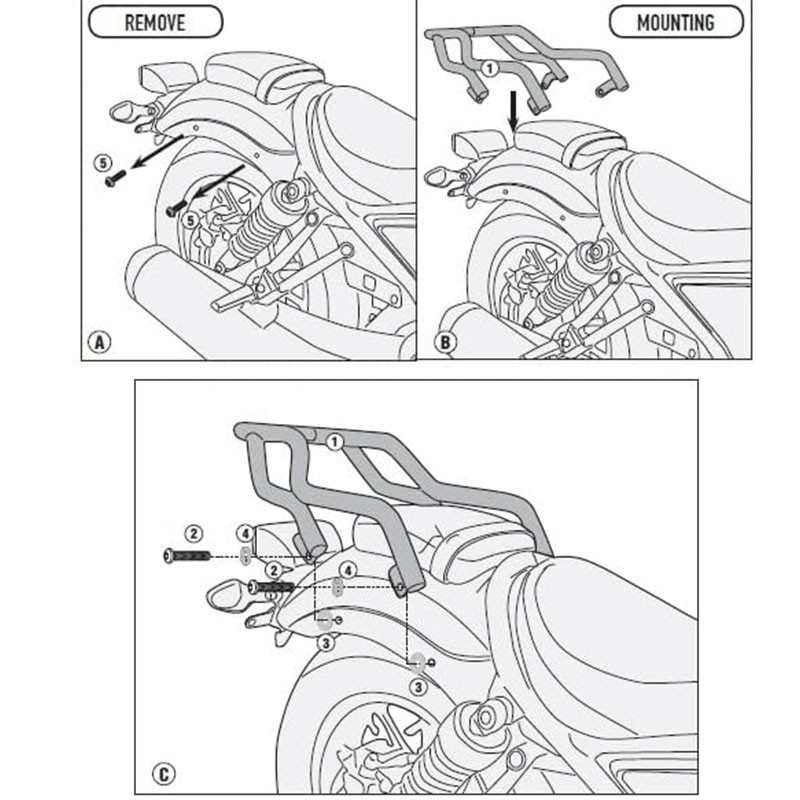 KIT DE FIJACIÓN POSTERIOR GIVI SR1160 HONDA CMX 500 REBEL 2017-2019