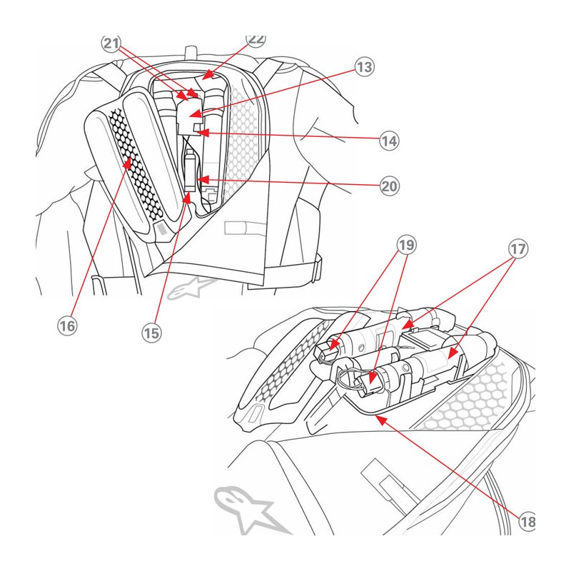 KIT DE CARTUCHO DE AIRE AIR-BAG ALPINESTARS TECH-AIR 7X Y TECH-AIR OFF-ROAD