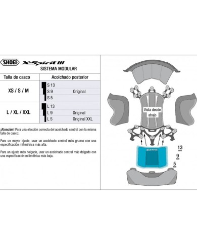 ACOLCHADO POSTERIOR CASCO SHOEI X-SPIRIT 3