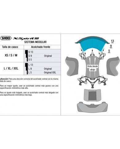 ACOLCHADO FRONTAL CASCO SHOEI X-SPIRIT 3